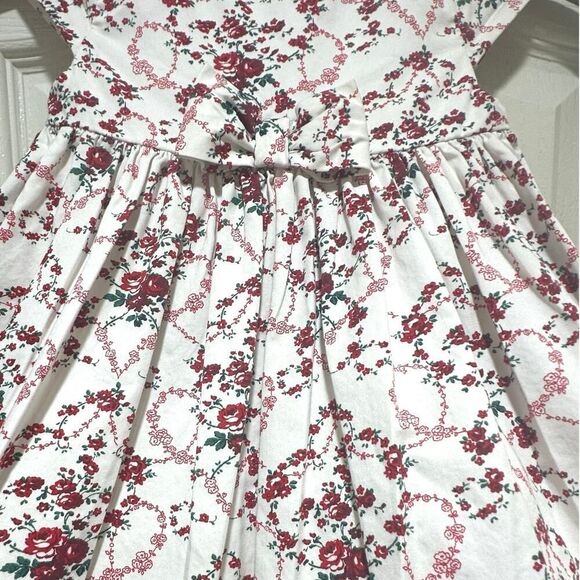 Janie and Jack Girls 18-24 Mos. Red Rose Holiday Floral Pleated Cap Sleeve Dress - Picture 11 of 12